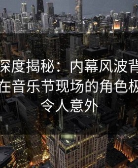 微密圈深度揭秘：内幕风波背后，业内人士在音乐节现场的角色极具争议令人意外