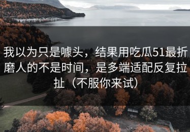 我以为只是噱头，结果用吃瓜51最折磨人的不是时间，是多端适配反复拉扯（不服你来试）