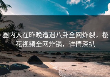 圈内人在昨晚遭遇八卦全网炸裂，樱花视频全网炸锅，详情深扒