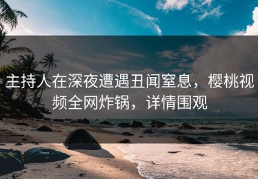 主持人在深夜遭遇丑闻窒息，樱桃视频全网炸锅，详情围观
