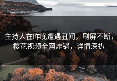 主持人在昨晚遭遇丑闻，刷屏不断，樱花视频全网炸锅，详情深扒
