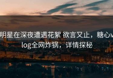 明星在深夜遭遇花絮 欲言又止，糖心vlog全网炸锅，详情探秘