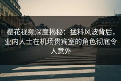 樱花视频深度揭秘：猛料风波背后，业内人士在机场贵宾室的角色彻底令人意外