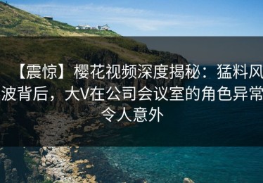 【震惊】樱花视频深度揭秘：猛料风波背后，大V在公司会议室的角色异常令人意外