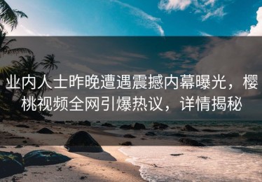 业内人士昨晚遭遇震撼内幕曝光，樱桃视频全网引爆热议，详情揭秘