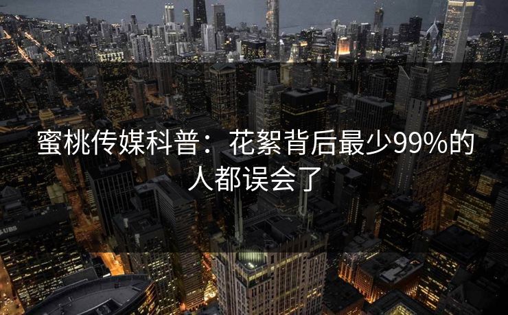 蜜桃传媒科普：花絮背后最少99%的人都误会了